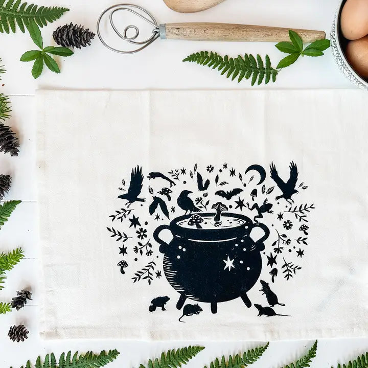 Fall Cauldron Tea Towel