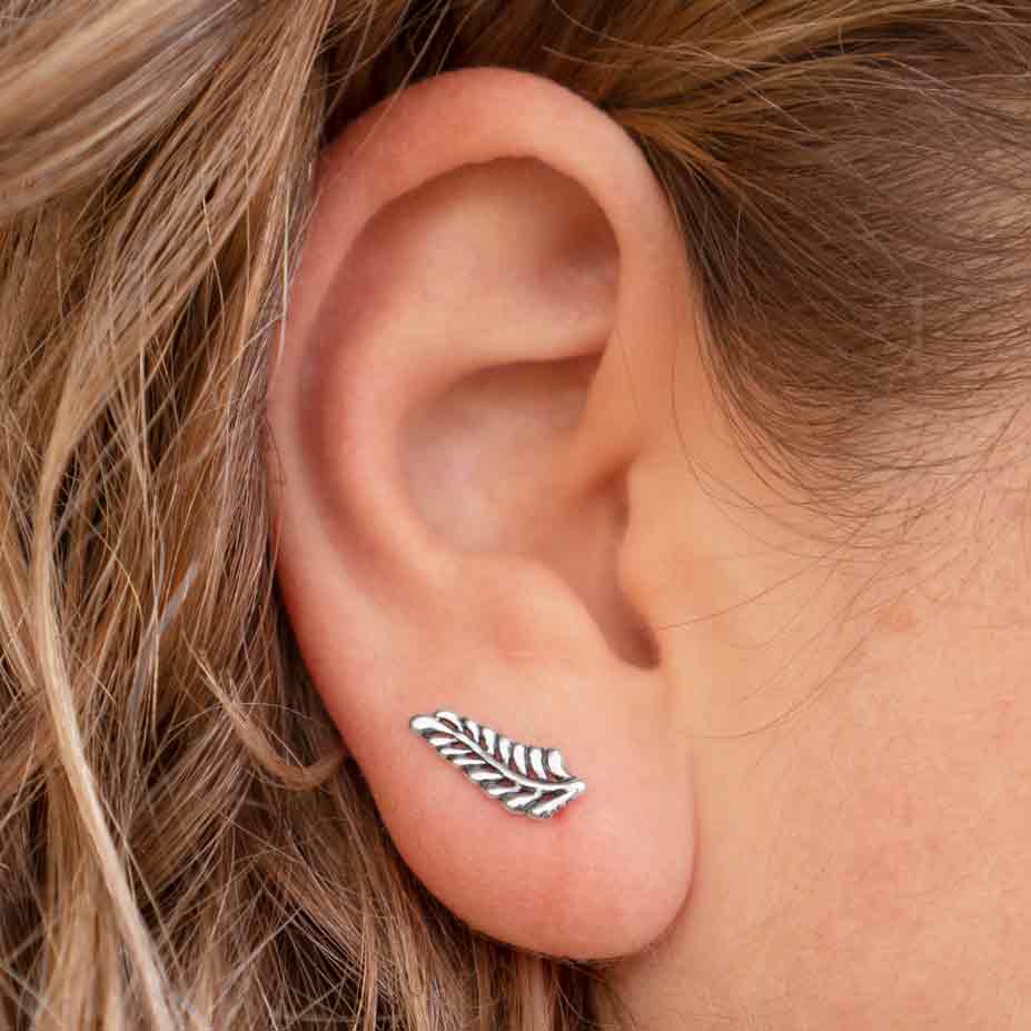 Sterling Silver Sprig Ear Climbers 6x15mm