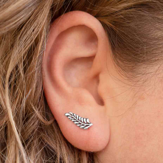 Sterling Silver Sprig Ear Climbers 6x15mm