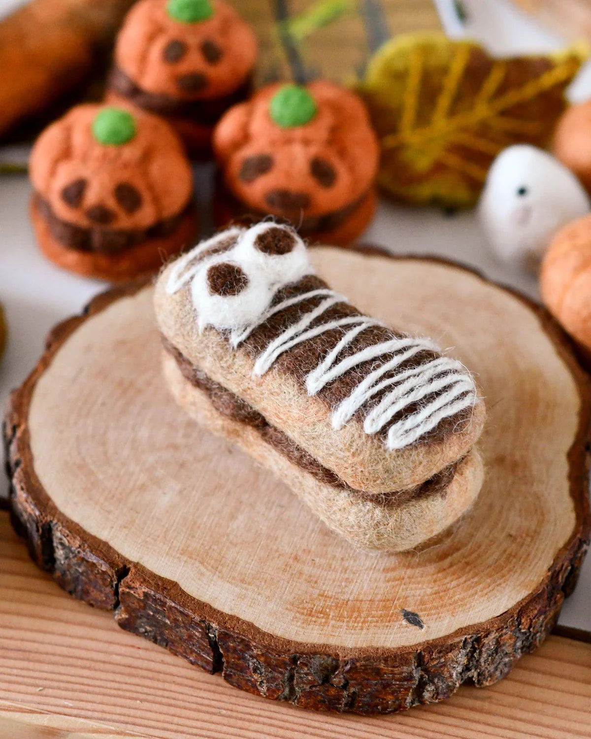 Felt Mummy Chocolate Eclair for Halloween