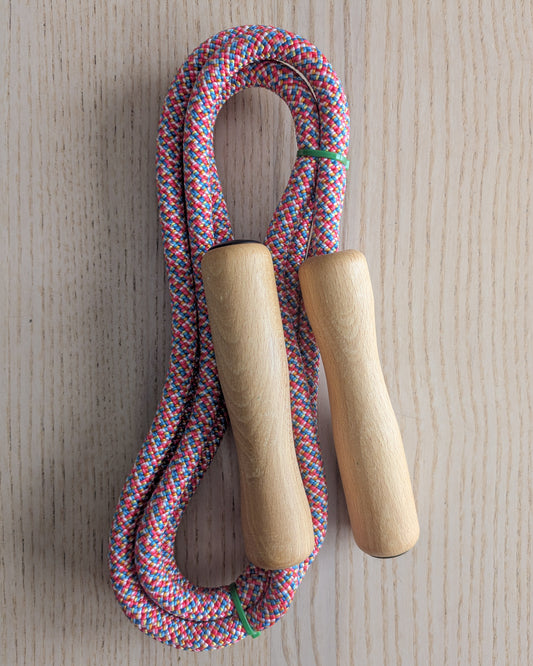 Skipping Rope Wooden Handles Multicolour