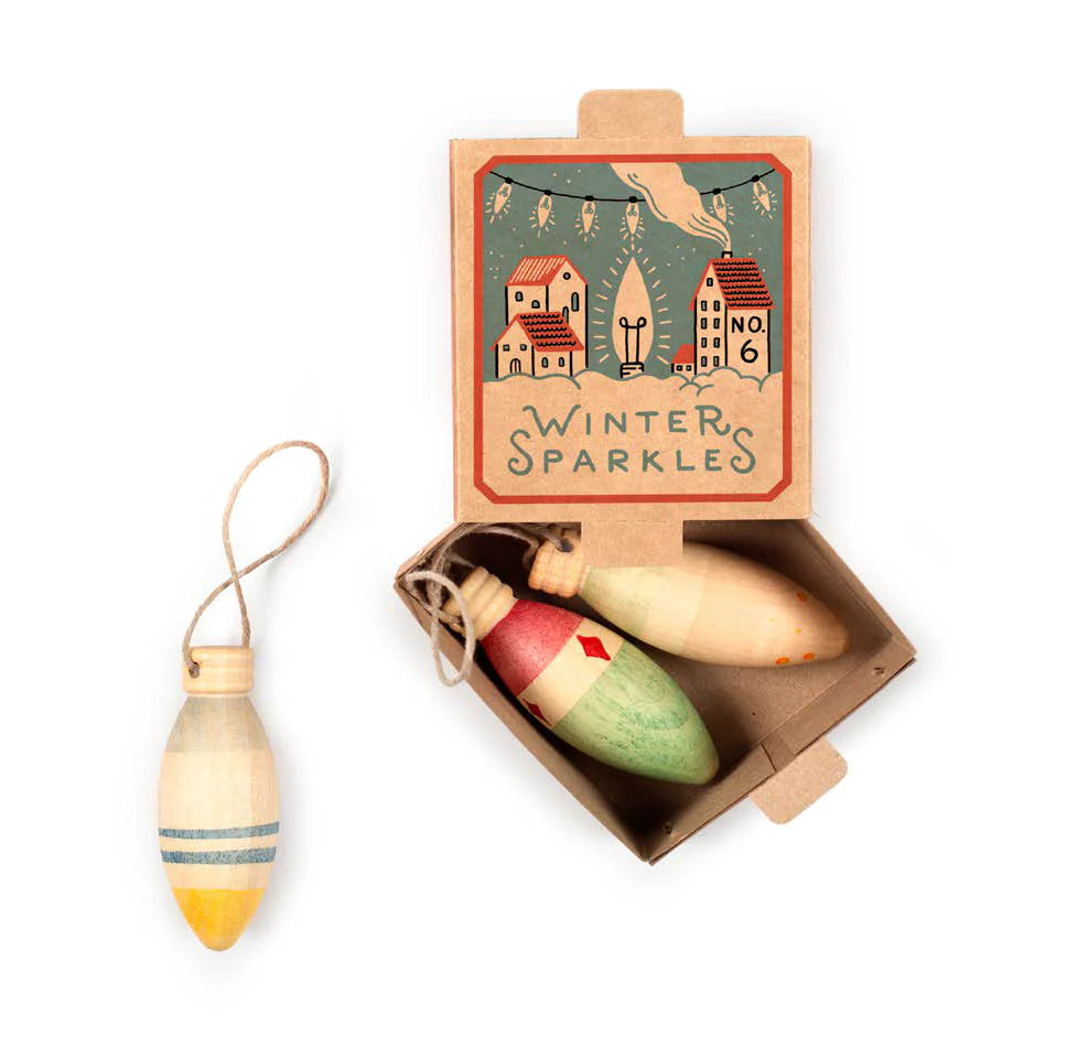 Grapat Wood Winter Sparkle Ornaments