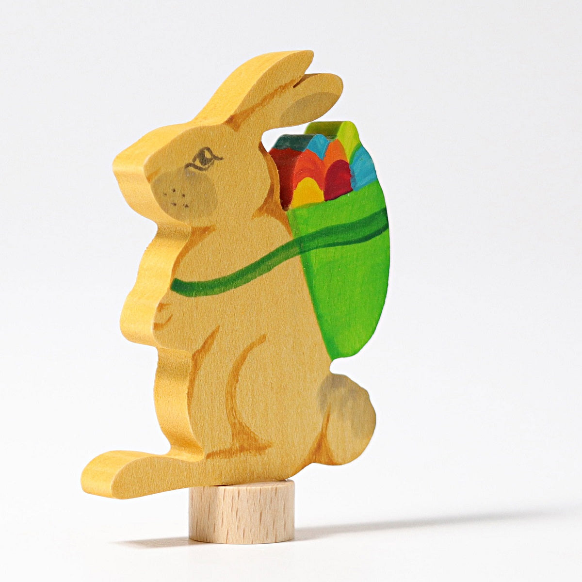 Grimm's Deco Hand Coloured Rabbit With Basket