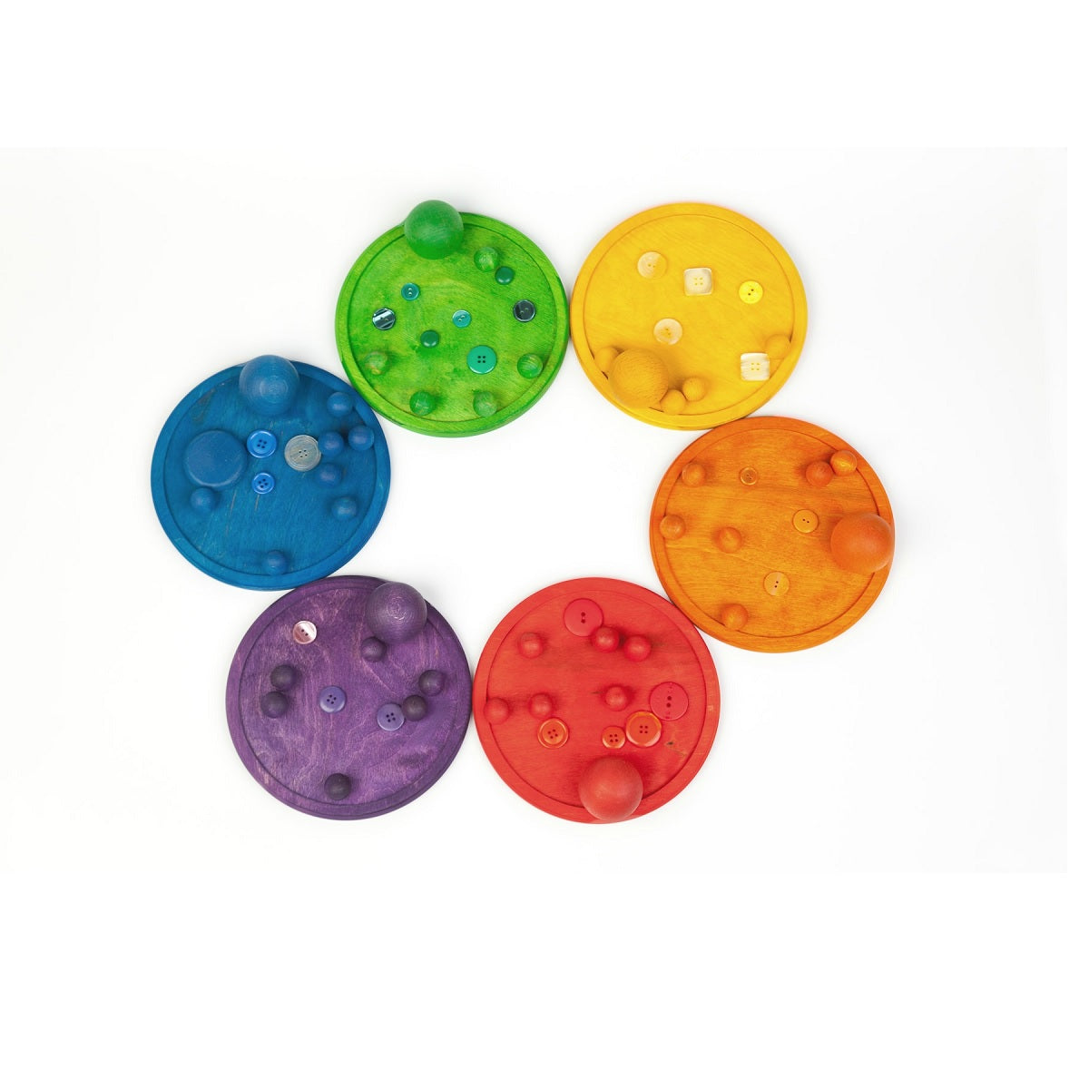 Grapat Wood Coloured Trays 6 pcs