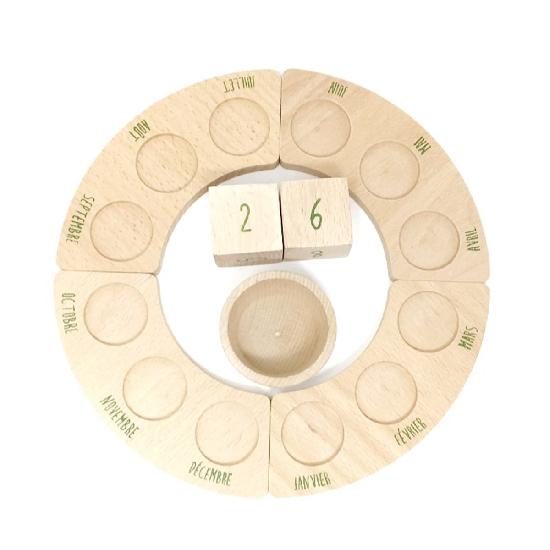 Grapat Wood Perpetual Calendar (French)