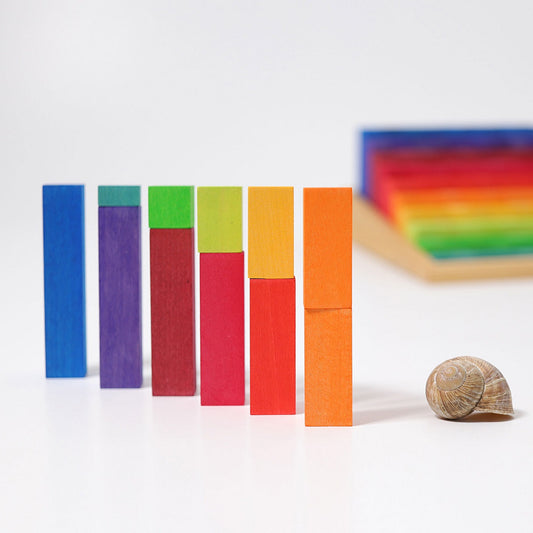 Grimm's Learning - Stepped Counting Blocks, 2cm thick 2 x 2 cm Building Sets