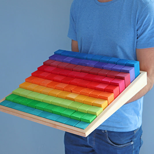 Grimm's Building Stepped Counting Blocks, 4cm thick 4 x 4 cm