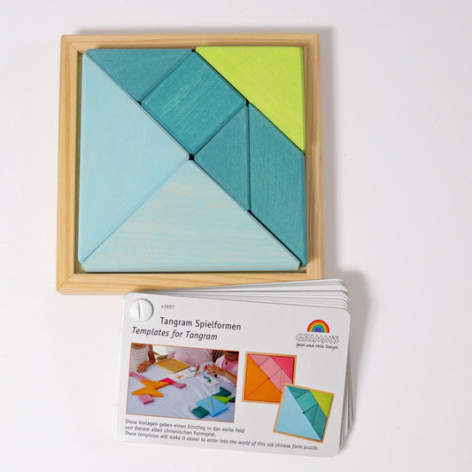 Grimm's Learning - Tangram, Blue-Green incl. Templates