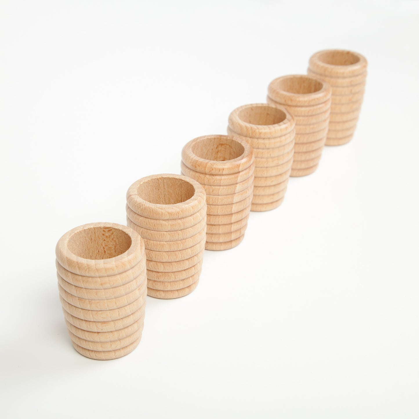 Grapat Wood Natural Honeycomb Beakers 6 pcs