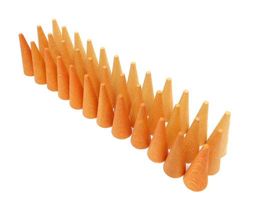 Grapat Wood Mandala Cones 36 pcs (Oranges)