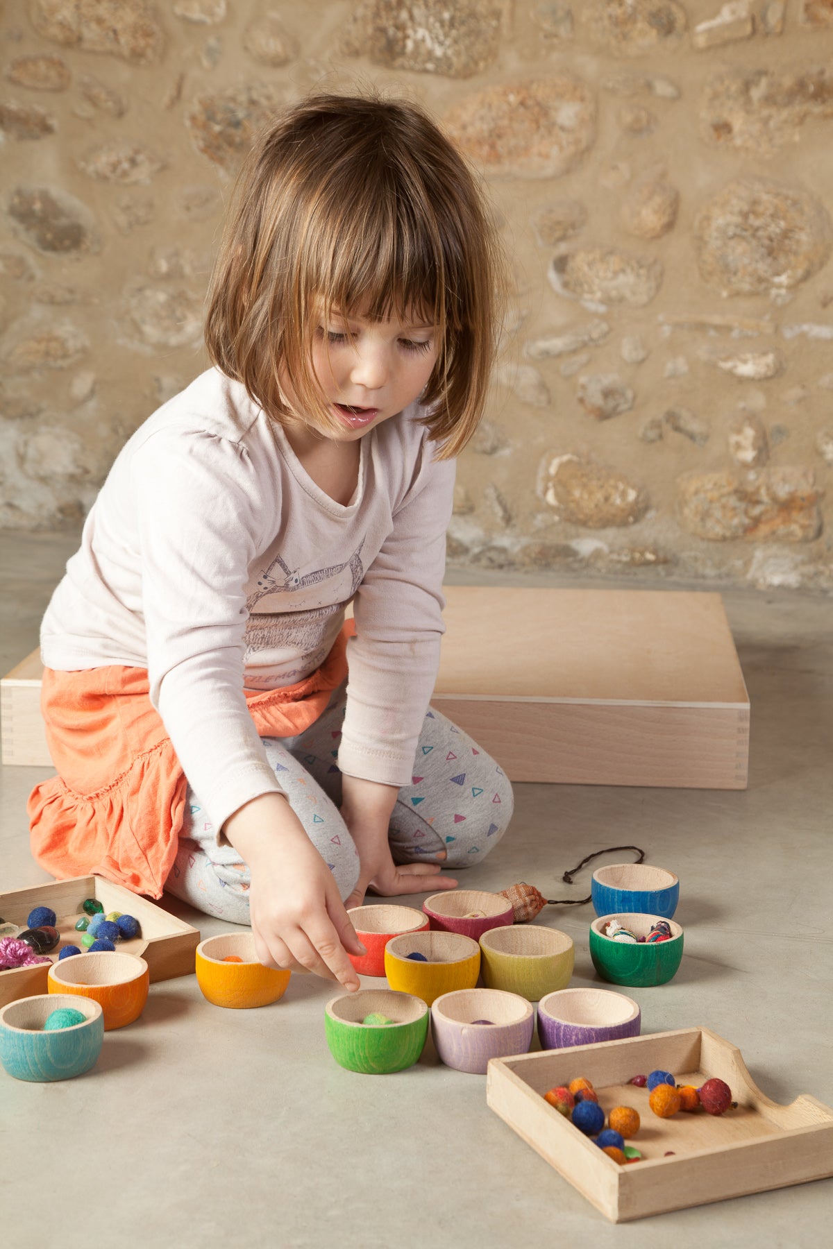 Grapat Wood Coloured Bowls x 12