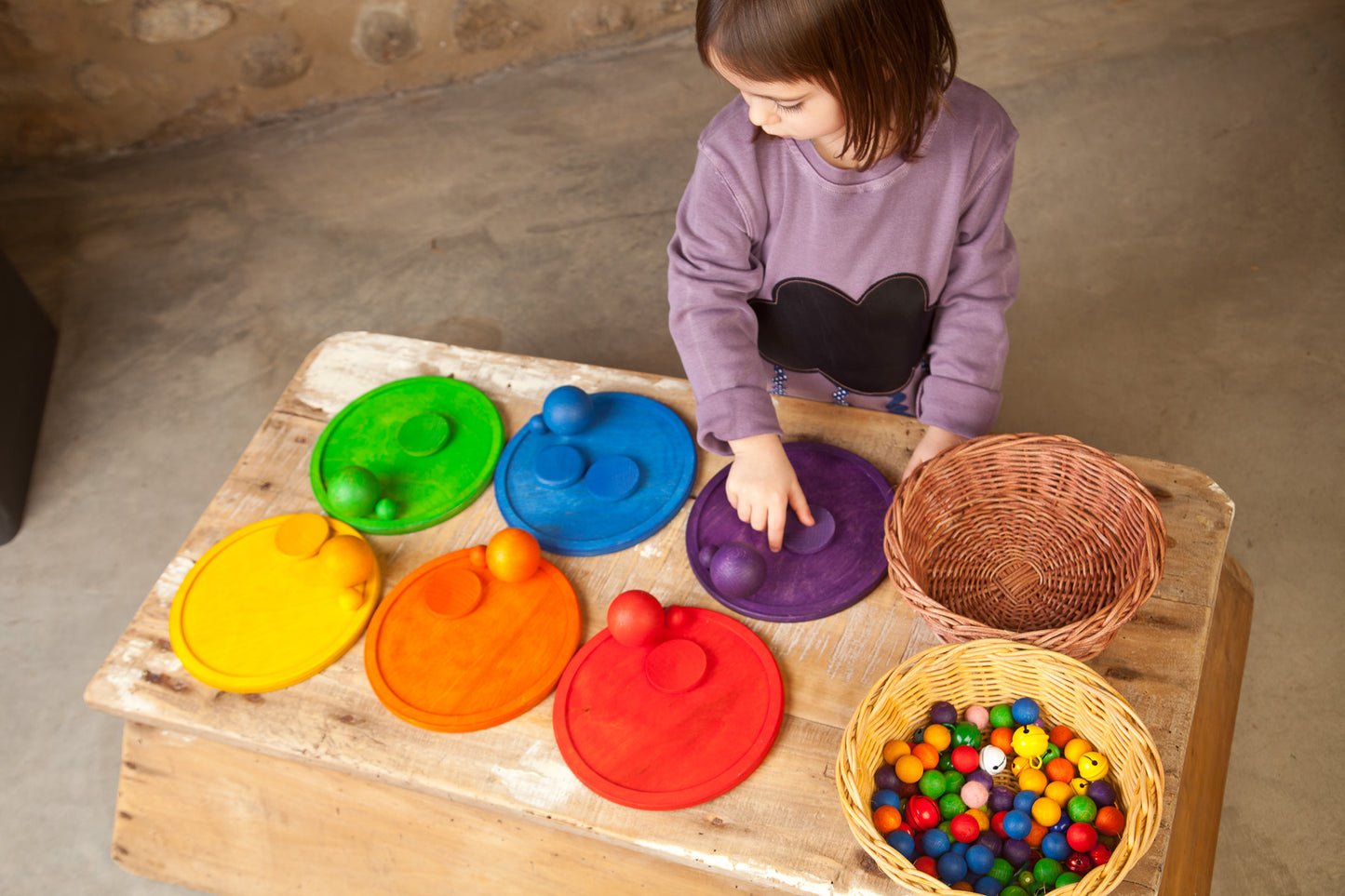 Grapat Wood Coloured Trays 6 pcs