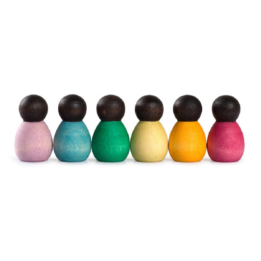 Grapat Wood Nins Babies Dark 6pcs