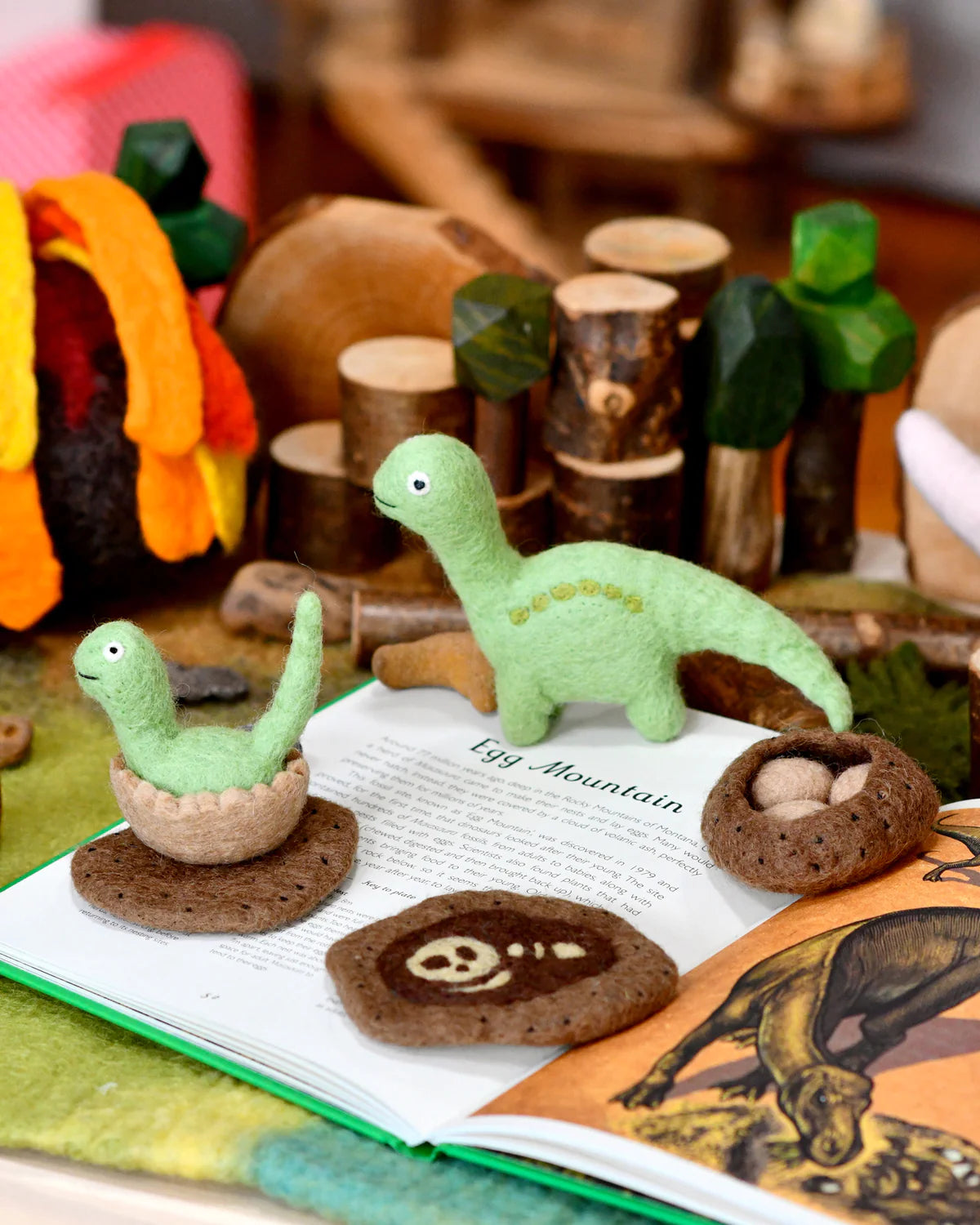 Tara Treasures Felt Life Stages of a Dinosaur