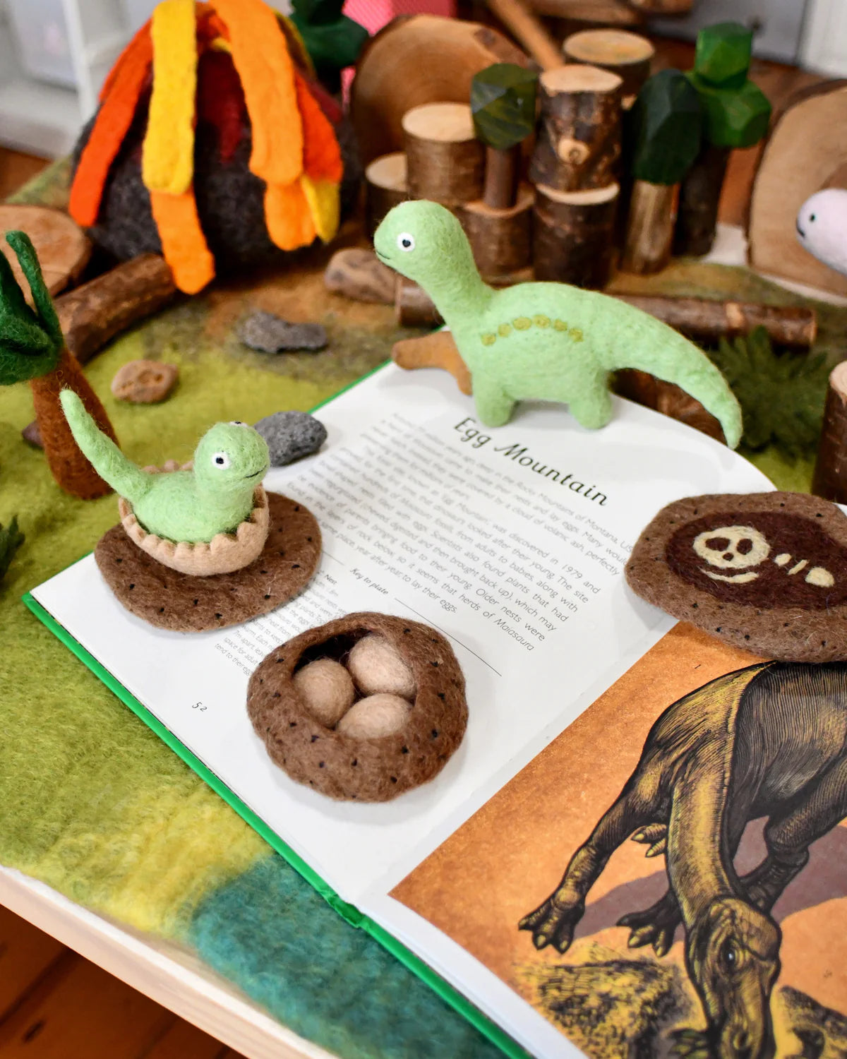 Tara Treasures Felt Life Stages of a Dinosaur