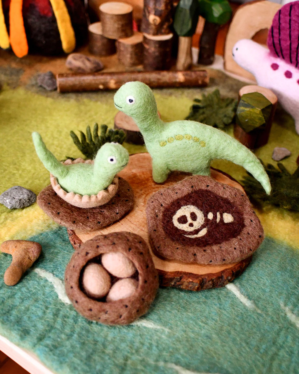 Tara Treasures Felt Life Stages of a Dinosaur