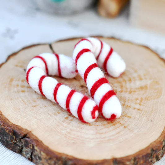 *PRESALE* Felt Candy Canes - Set of 2 (White)