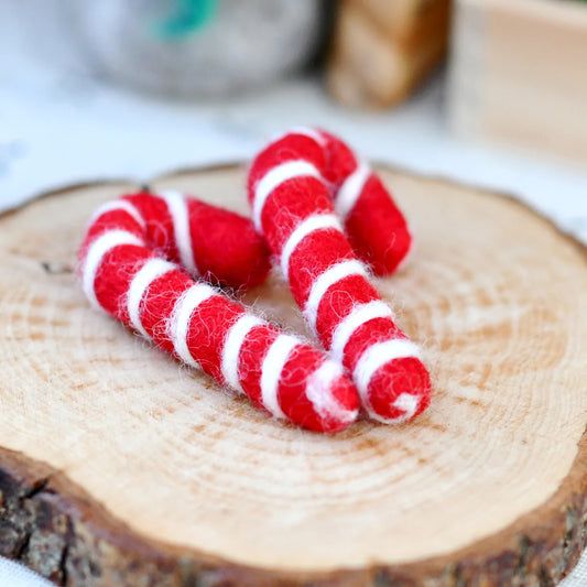 *PRESALE* Tara Treasures Felt Candy Canes - Set of 2 (Red)