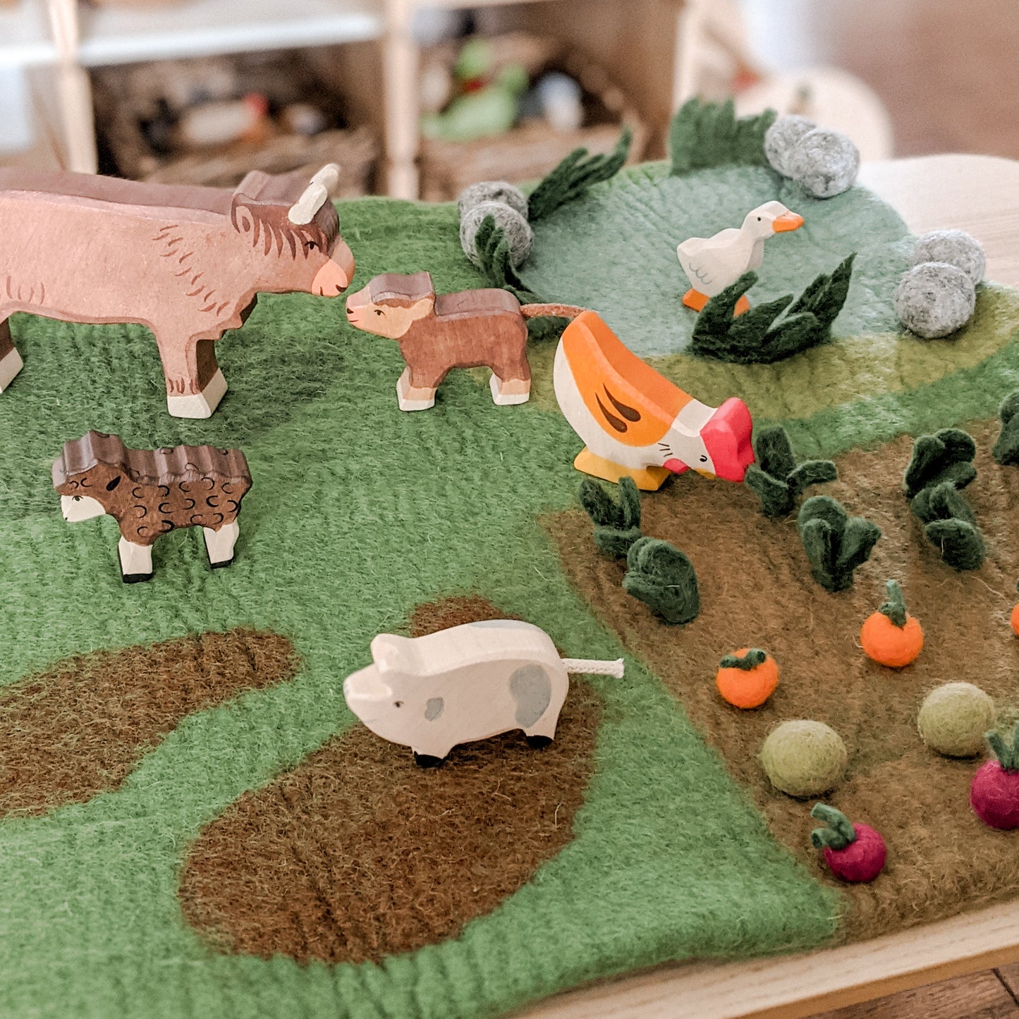 Large Felt Farm Play Mat Playscape