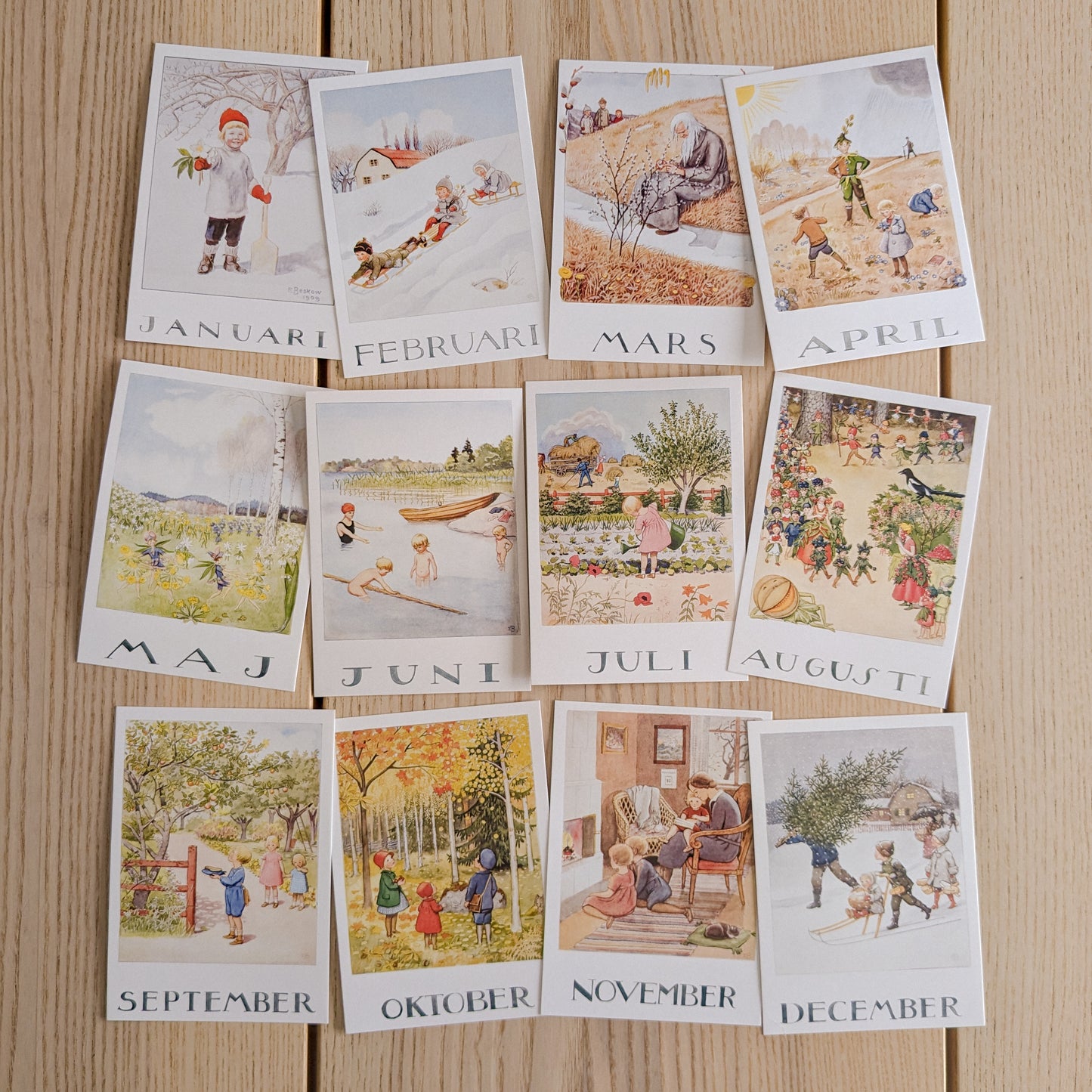 Elsa Beskow Month Cards