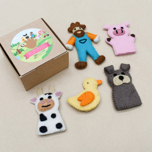 Tara Treasures Old MacDonald Farm Animals A, Finger Puppet Set