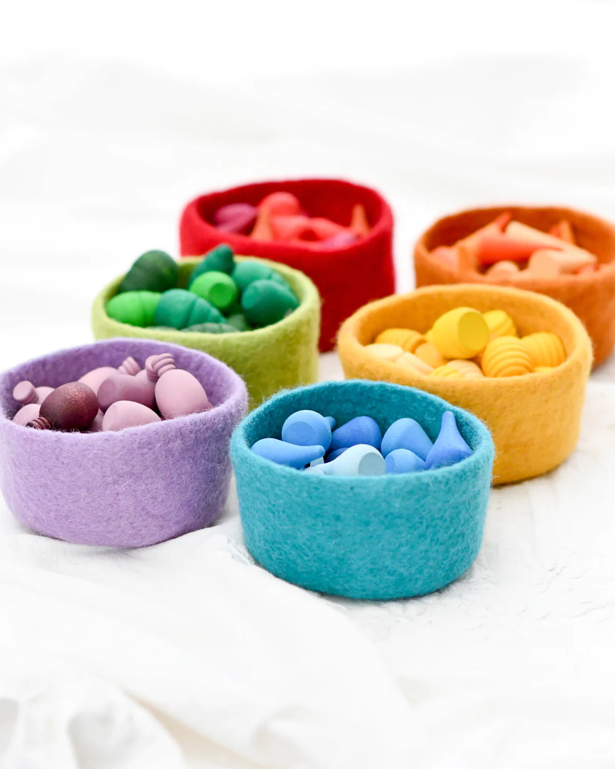 Tara Treasures Felt Colourful Bowls- Set of 6