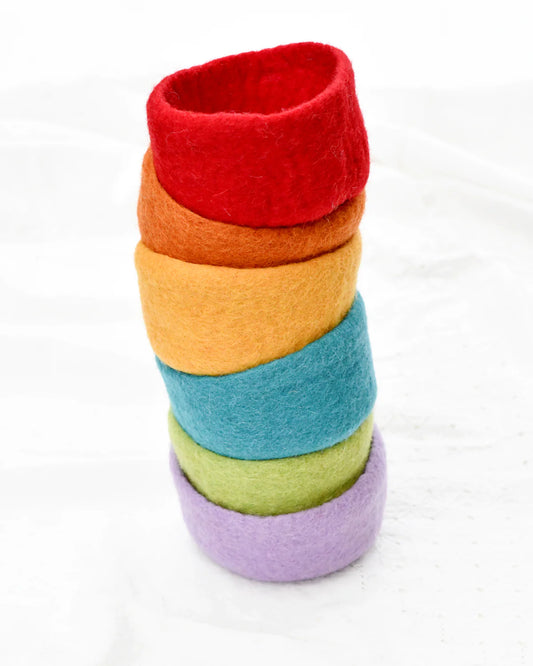 Tara Treasures Felt Colourful Bowls- Set of 6