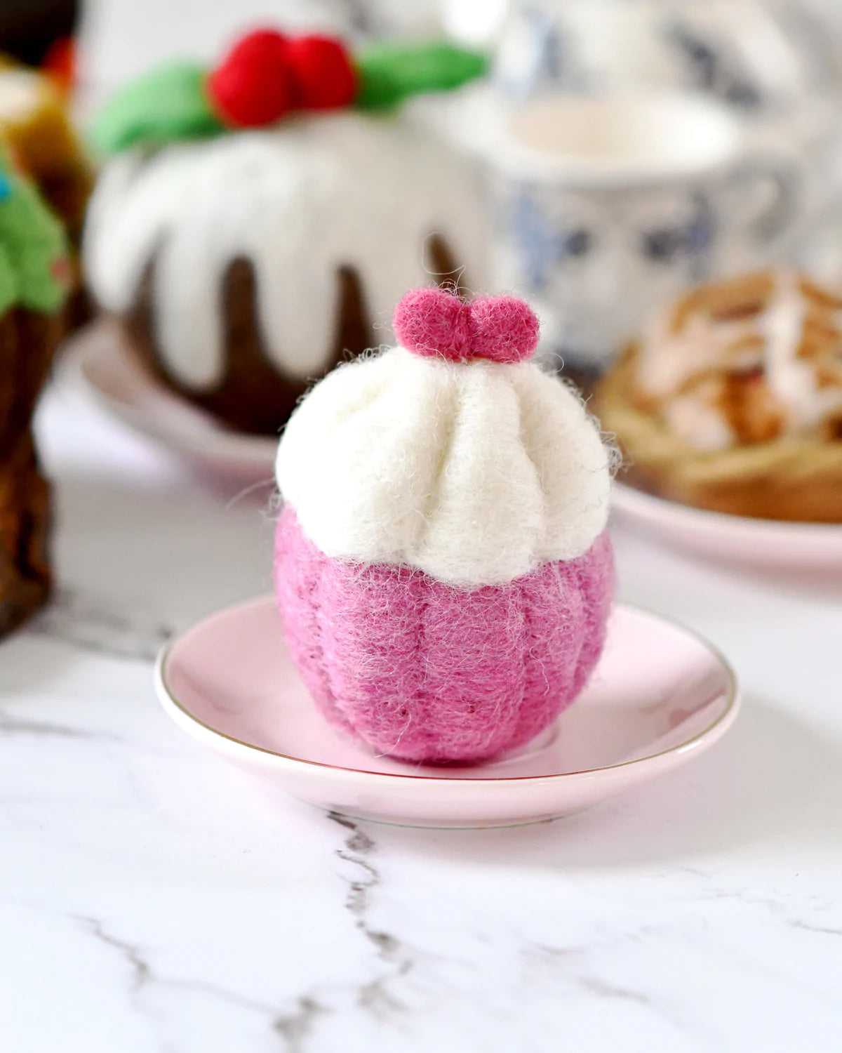 Felt Cupcake - Pink Ribbon