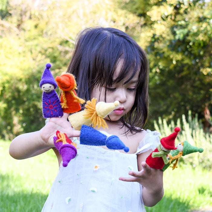 Rainbow Colourful Gnomes Finger Puppet Set