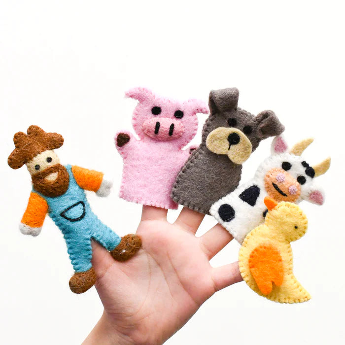 Tara Treasures Old MacDonald Farm Animals A, Finger Puppet Set