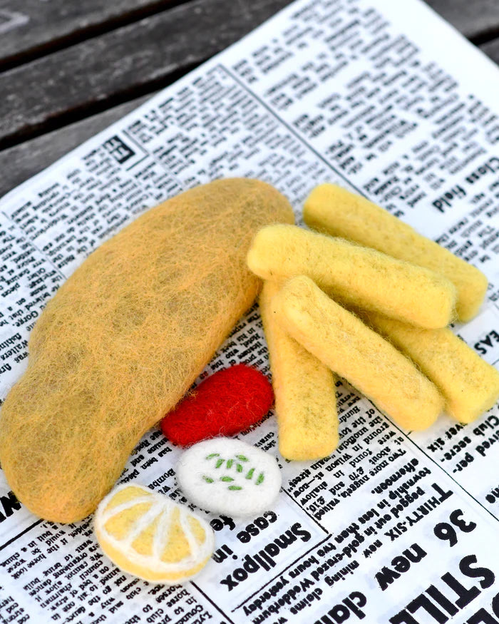 Tara Treasures Felt Fish and Chips Stack