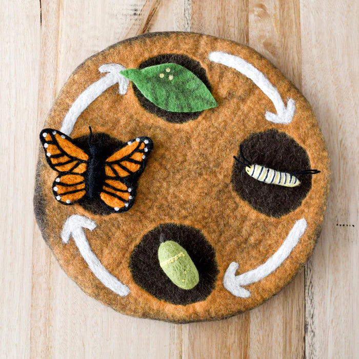 Tara Treasures Felt Lifecycle of Monarch Butterfly (playmat sold separately)