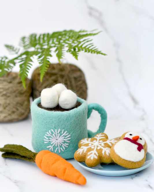 *PRESALE* Felt Hot Chocolate Cacao with Marshmallows (Blue Cup)