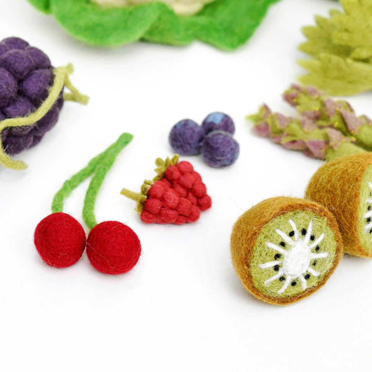 Felt Vegetables and Fruits Set C - 15 pieces