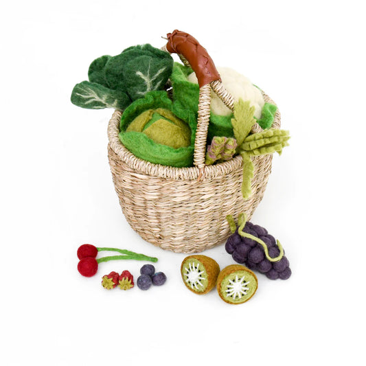 Felt Vegetables and Fruits Set C - 15 pieces