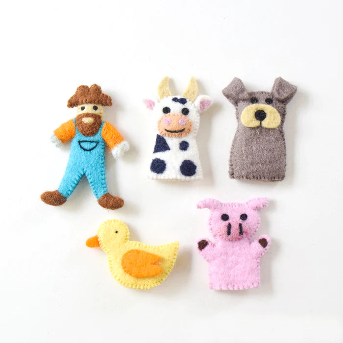 Tara Treasures Old MacDonald Farm Animals A, Finger Puppet Set