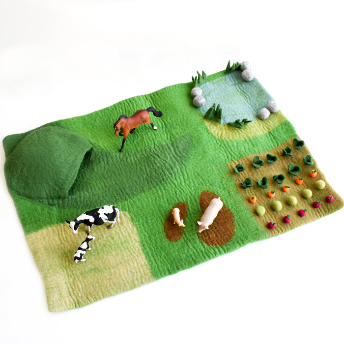 Large Felt Farm Play Mat Playscape