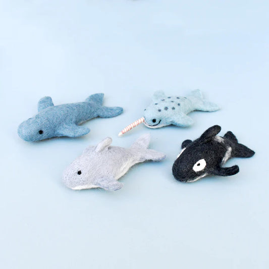 Felt Ocean Marine Mammals Toys - Orca, Whale, Dolphin, Narwhal