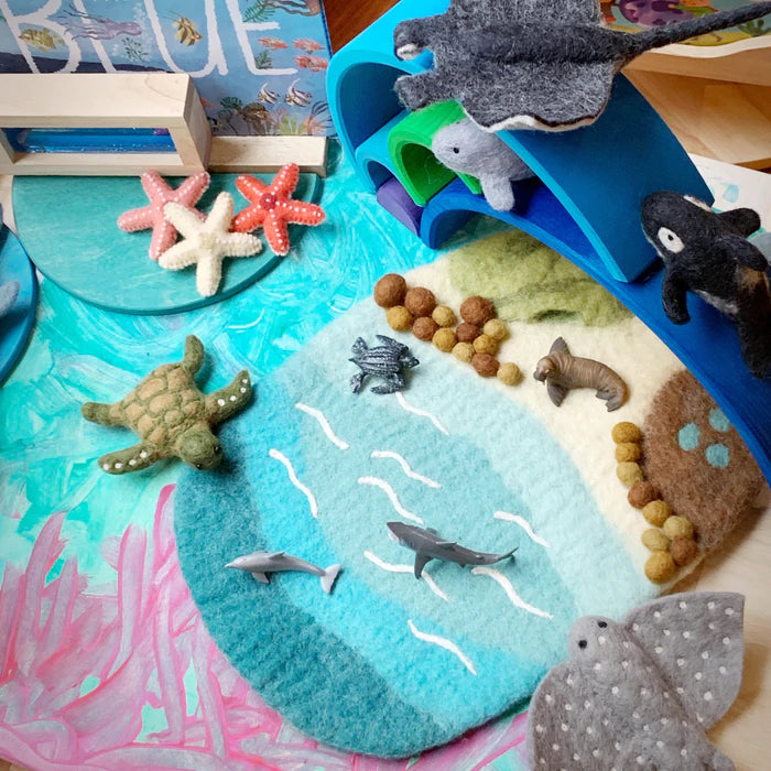 Small Sea, Beach and Rockpool Play Mat Playscape