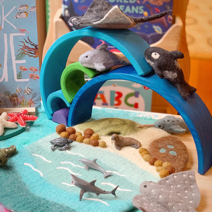 Small Sea, Beach and Rockpool Play Mat Playscape